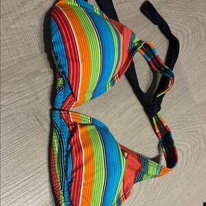 Colorful Striped Bikini Top